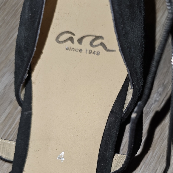 ARA strappy pointed toe flats size 4 6.5 black suede - Picture 4 of 7